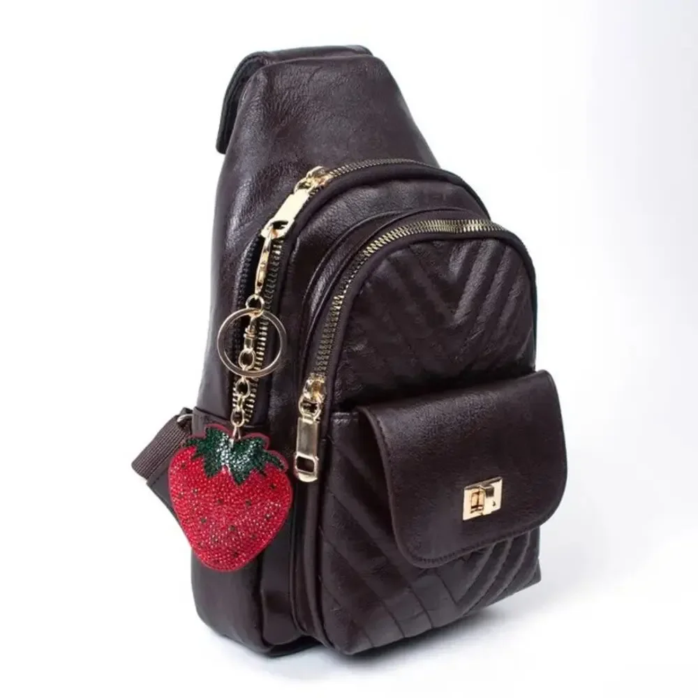 Strawberry Crystal Keychain Keyring Bag Charm